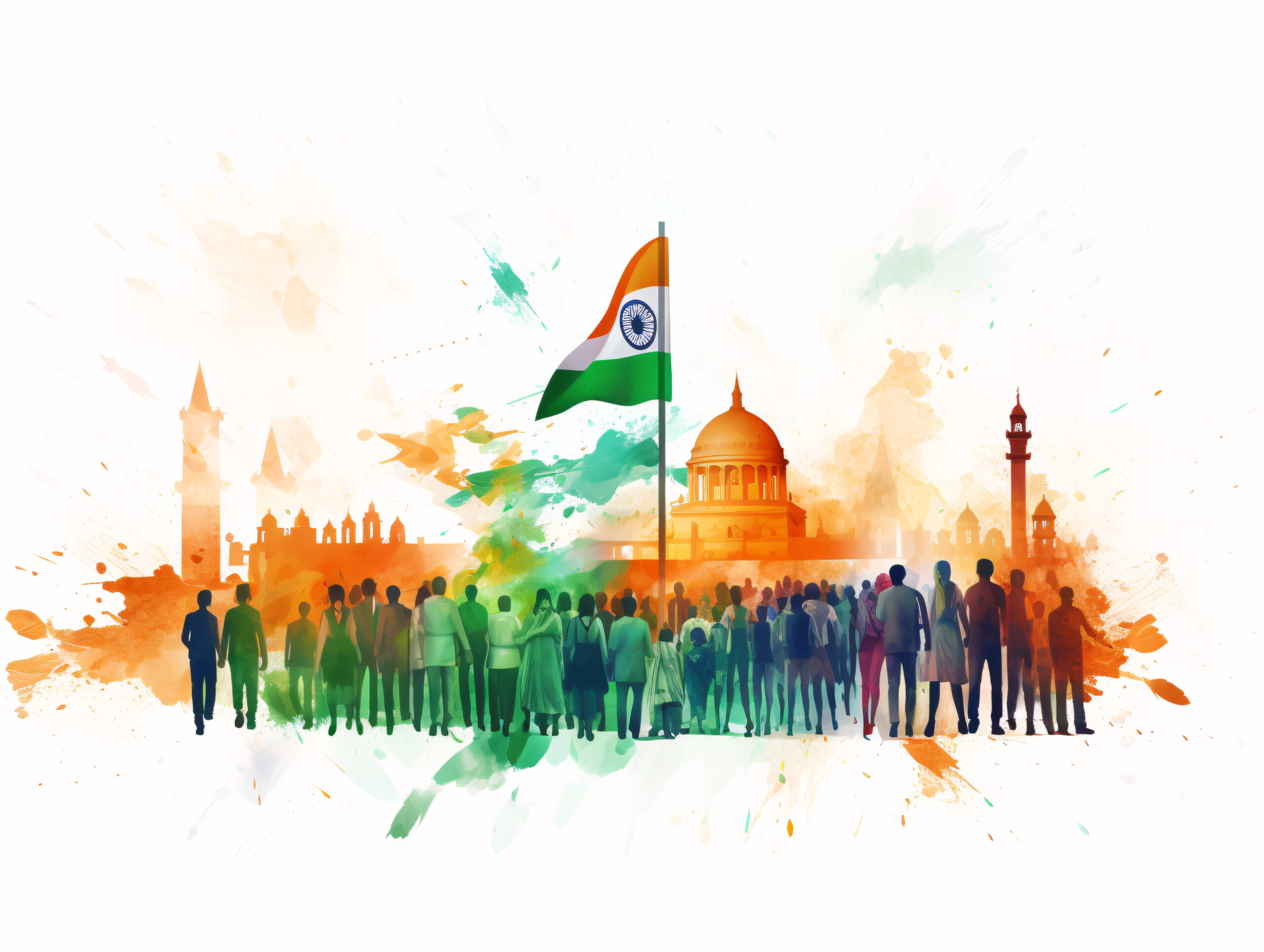 Indian tricolour being hoisted on Independence Day 2025